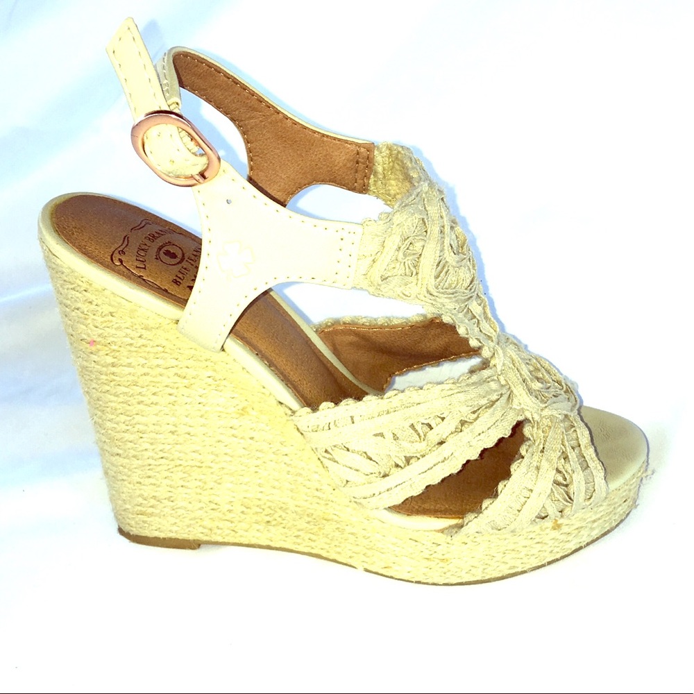 Lucky rope wedge platform sandals 6.5